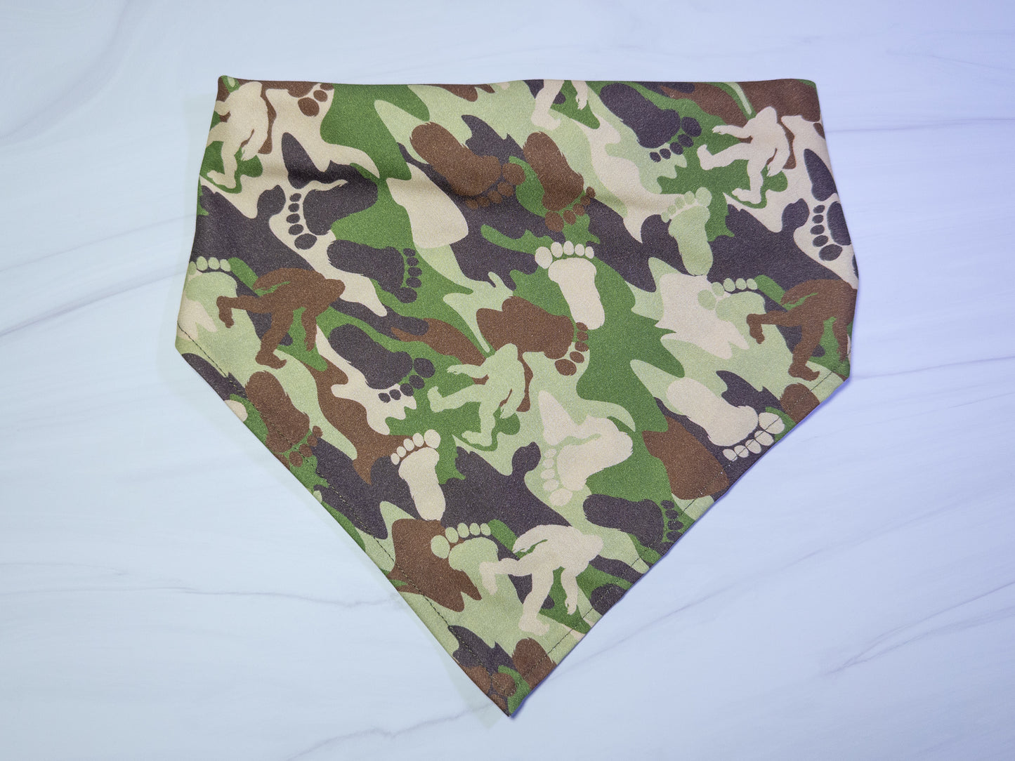 Green Camouflage Bigfoot Dog Bandana - Ready to Ship
