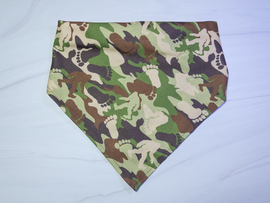 Green Camouflage Bigfoot Dog Bandana - Ready to Ship