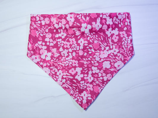Pink Floral Dog Bandana - Ready to Ship