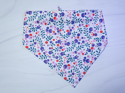 Purple Summer Blueberries Dog Bandana - Ready to Ship