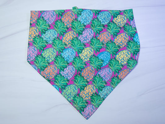 Neon Pineapple Dog Bandana - Ready to Ship