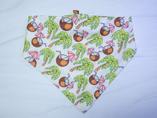 Summer Coconuts & Palm Trees Dog Bandana - Ready to Ship