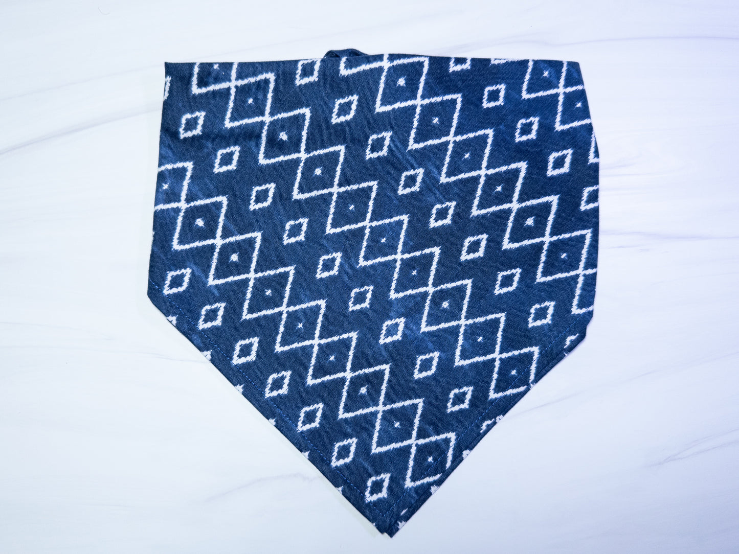 Navy Blue Ikat Dog Bandana - Ready to Ship