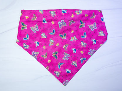 Pink Summer Butterfly Dog Bandana - Ready to Ship