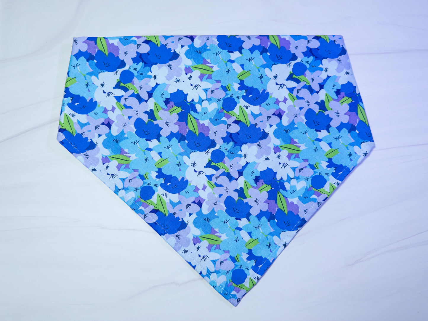 Bold Blue and Purple Flowers Dog Bandana - Ready to Ship