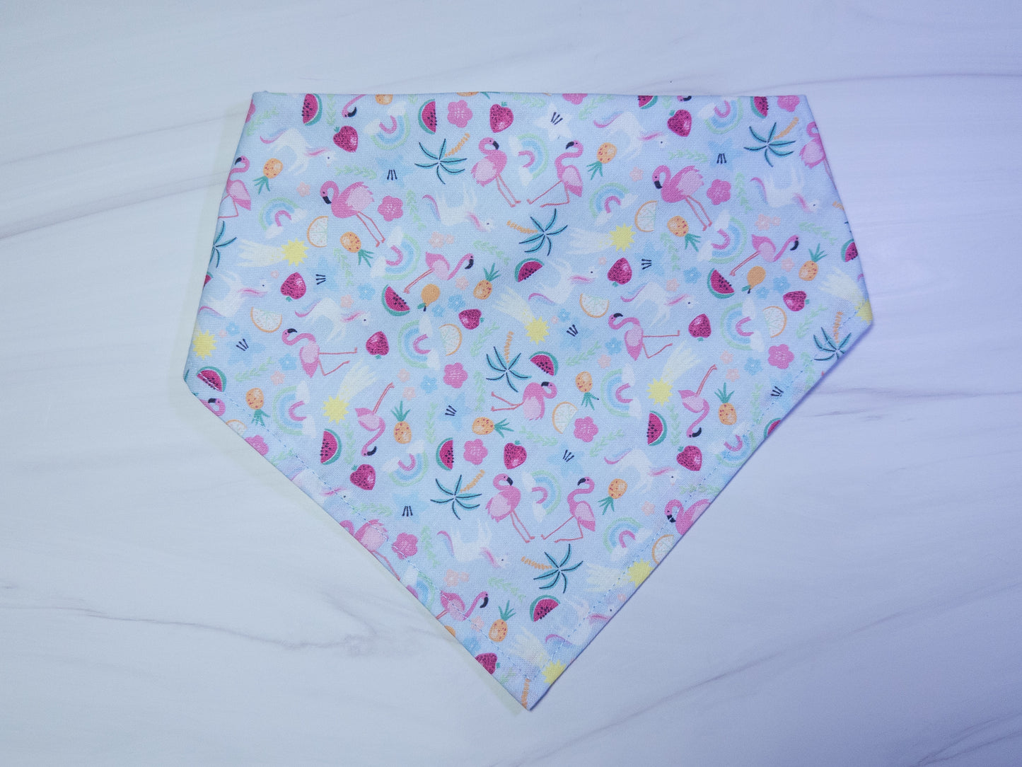 Light Blue Summer Icons Dog Bandana - Ready to Ship