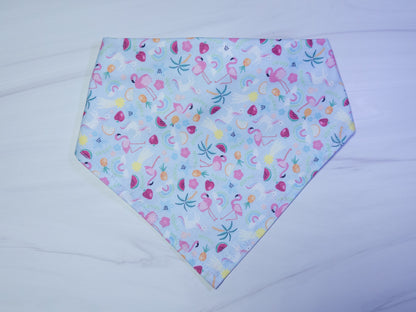 Light Blue Summer Icons Dog Bandana - Ready to Ship