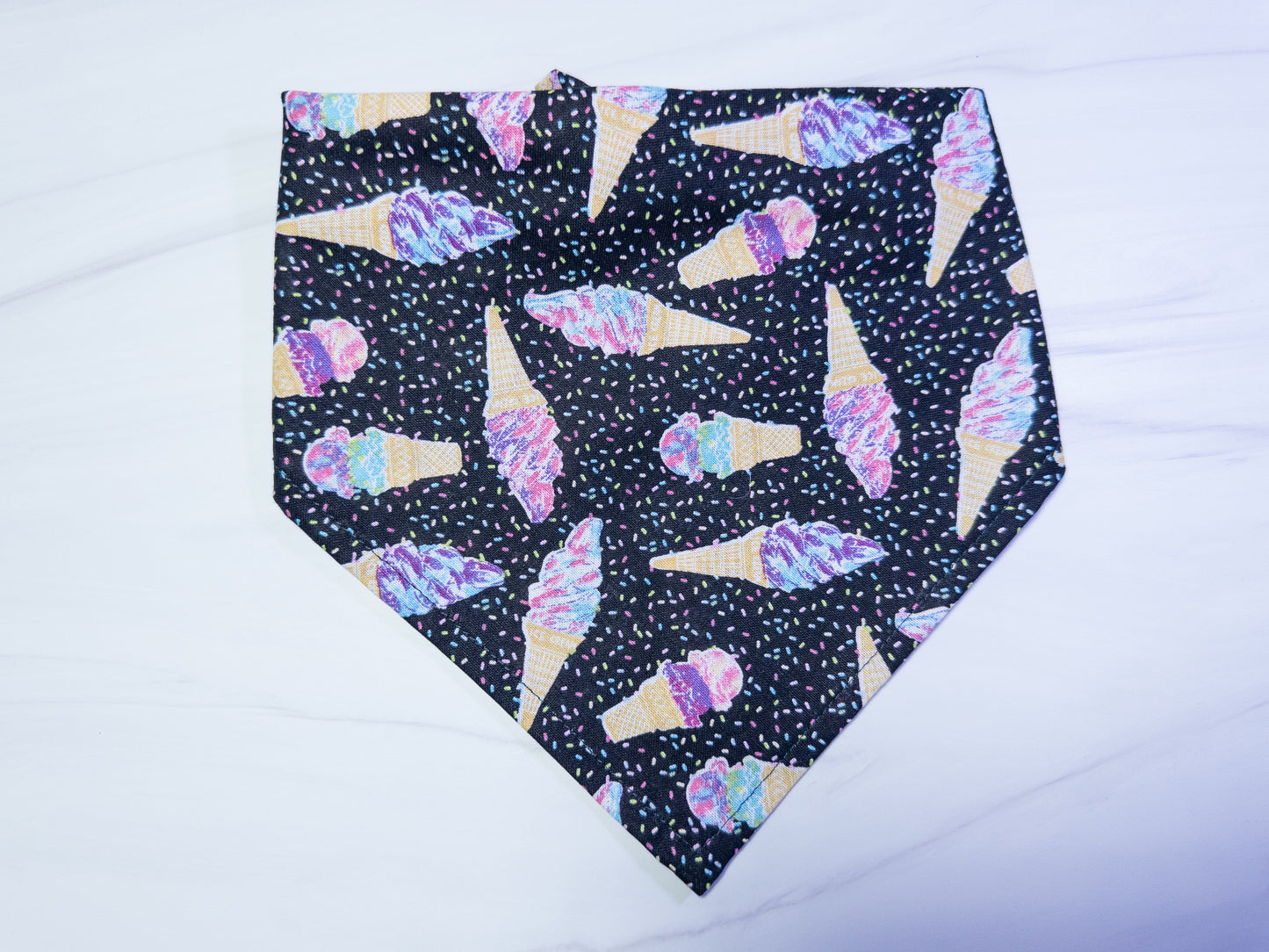 Black Ice Cream Dog Bandana - Ready to Ship