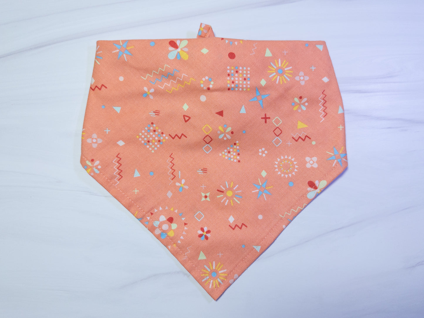 Peach Squiggles Dog Bandana - Ready to Ship