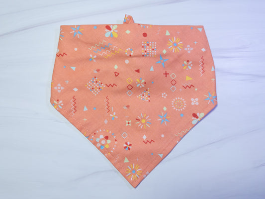 Peach Squiggles Dog Bandana - Ready to Ship