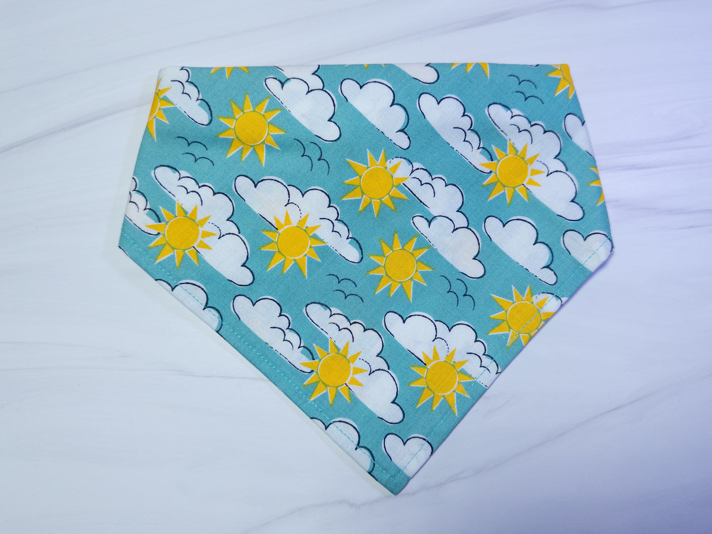 Blue Suns and Clouds Dog Bandana - Ready to Ship