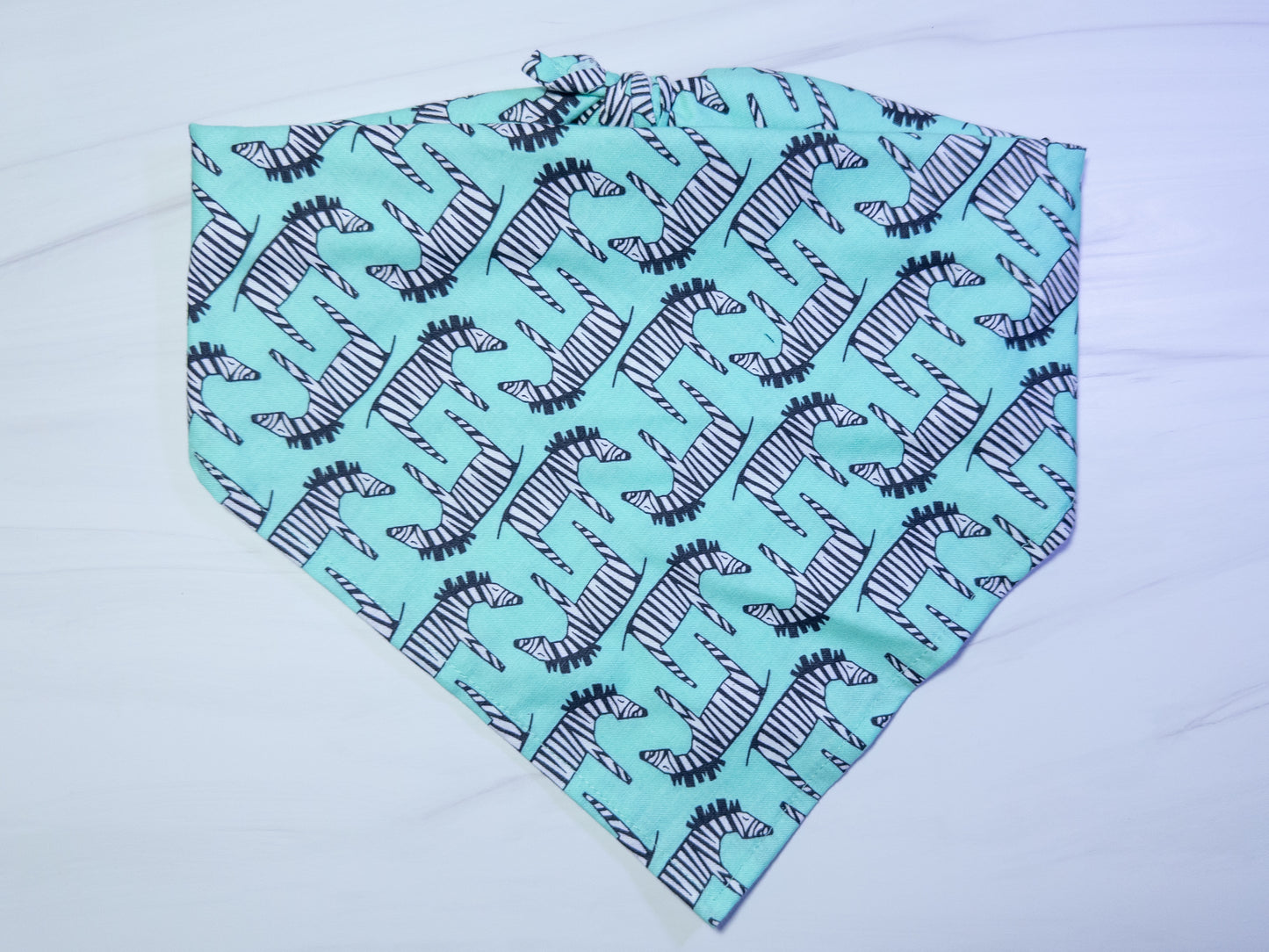Mint Green Zebra Dog Bandana - Ready to Ship