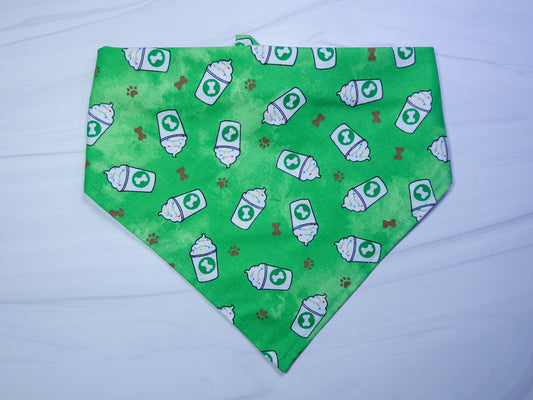 Green Pup Cup Dog Bandana - Ready to Ship