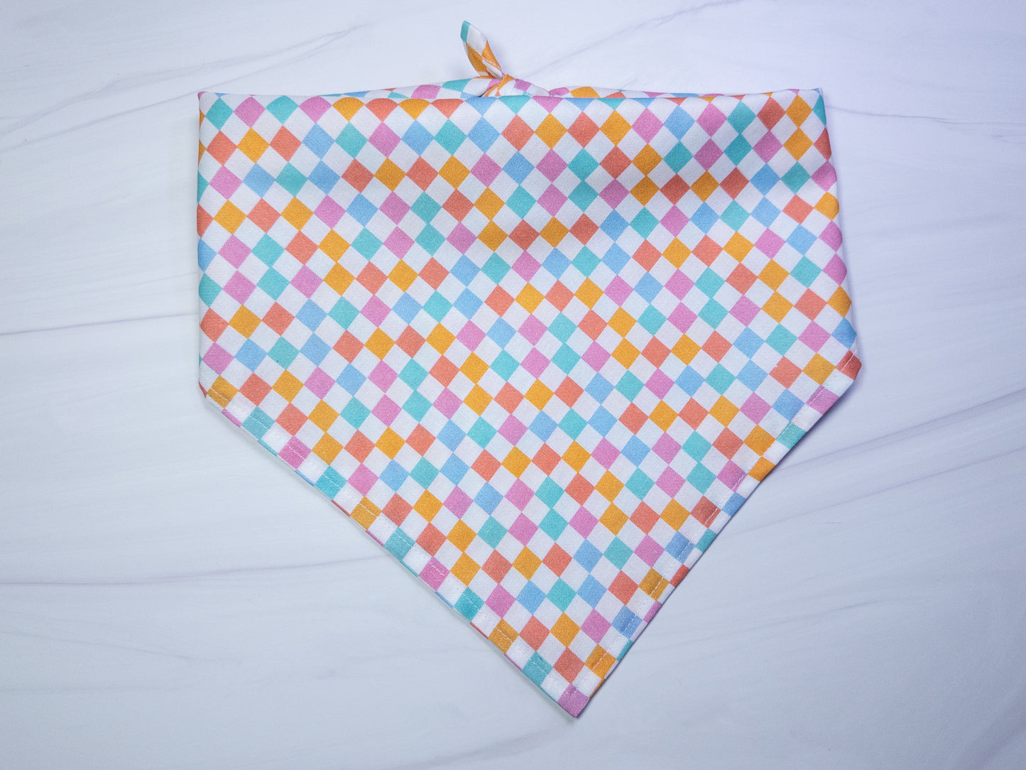 Colorful Checkerboard Dog Bandana - Ready to Ship